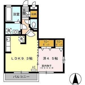 エクセレント アイランド(1LDK/2階)の間取り写真