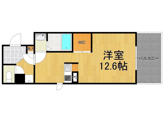 ルミネ甲東園(ワンルーム/1階)の間取り写真