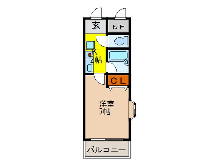 サングランゼ(1K/1階)の間取り写真