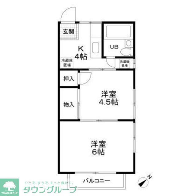 晴山荘(2K/2階)の間取り写真