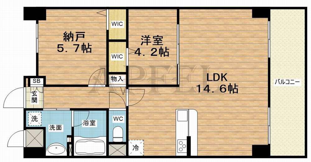 サン シエロ東今里(2LDK/6階)の間取り写真