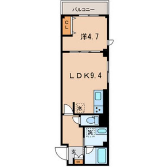 カーザ・ブランカ北斎(1LDK/3階)の間取り写真