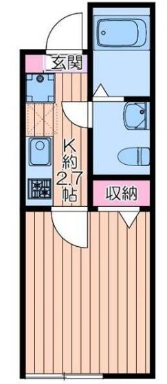 千住GRAYISHWOOD(1K/1階)の間取り写真