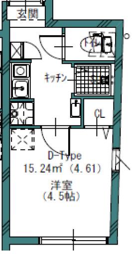 GREW KOENJI RESIDENCE(1K/3階)の間取り写真