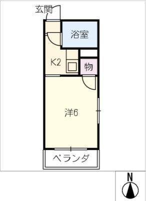 NK国府宮(1K/2階)の間取り写真