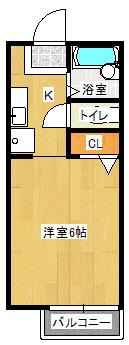 RHYTHM産大前(1K/1階)の間取り写真