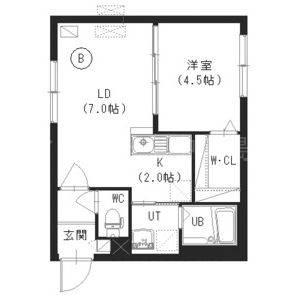ルプリーズ澄川(1LDK/2階)の間取り写真