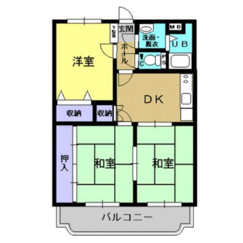 ドリームメゾン(3DK/2階)の間取り写真