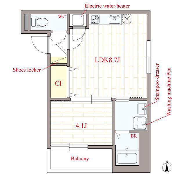 CASA ADVANACE3(1LDK/2階)の間取り写真