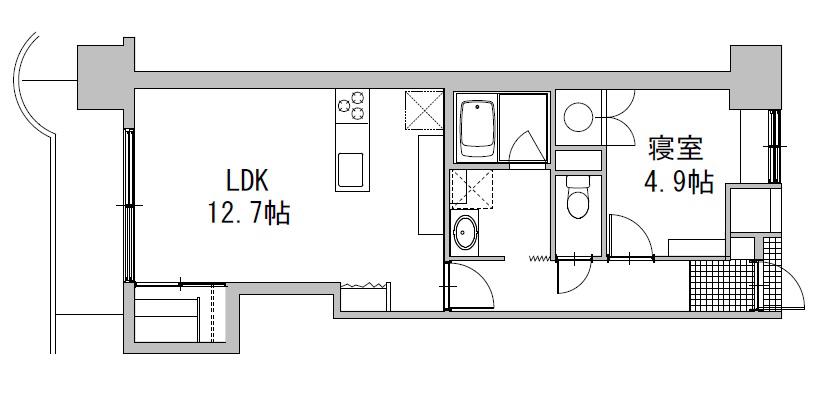 パークハイツ桜城(1LDK/4階)の間取り写真