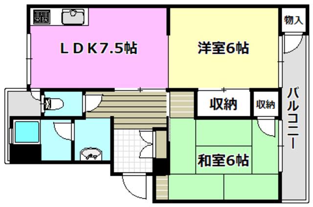 カノープス千里(2DK/2階)の間取り写真