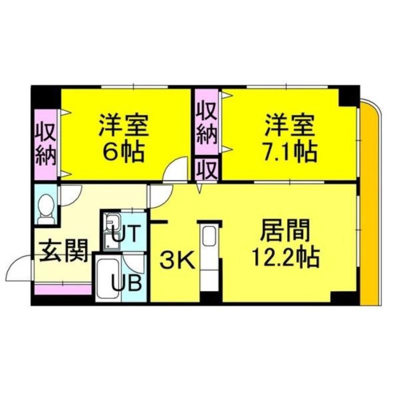 グレース豊平(2LDK/5階)の間取り写真