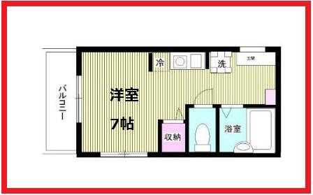 エミシア(ワンルーム/3階)の間取り写真