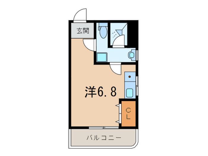 カーサ滝の茶屋(ワンルーム/1階)の間取り写真
