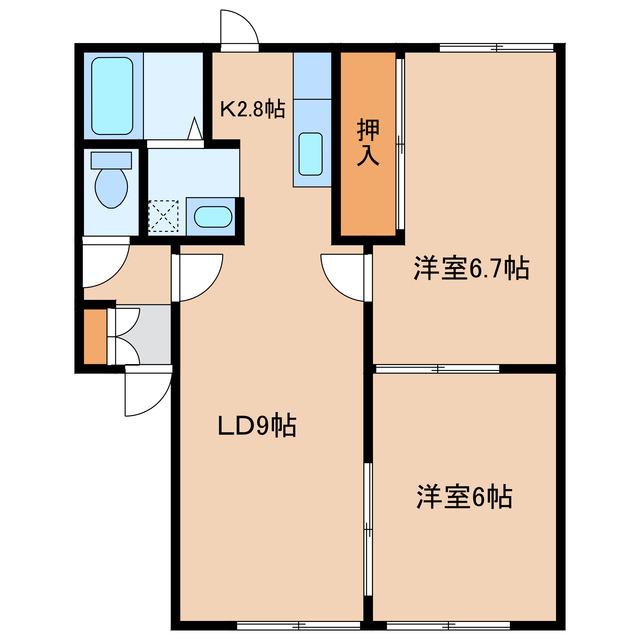 オークビレッジI(2LDK/1階)の間取り写真
