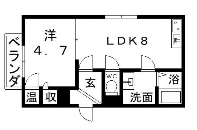 エフアセシアヴォーグ(1LDK/2階)の間取り写真