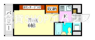 津田沼ダイカンプラザシティ(1K/4階)の間取り写真