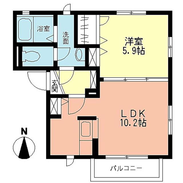 FAIRY VILLA S I(1LDK/2階)の間取り写真