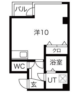 デイジーヒル(ワンルーム/2階)の間取り写真