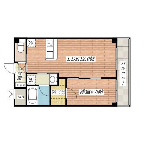 グランシーマそうじじ(1LDK/3階)の間取り写真