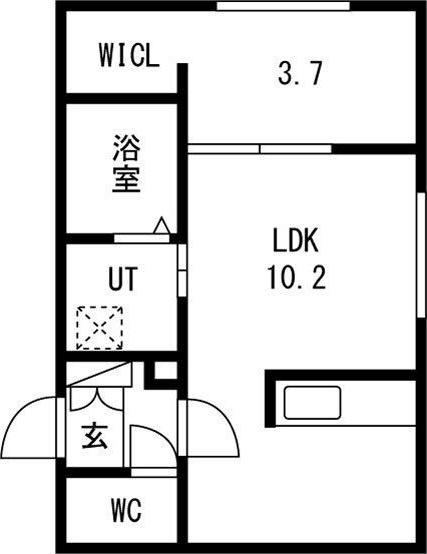CITY RESIDENCE月寒中央(1LDK/2階)の間取り写真