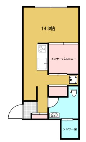 ラ・ターシュ広瀬町(ワンルーム/2階)の間取り写真
