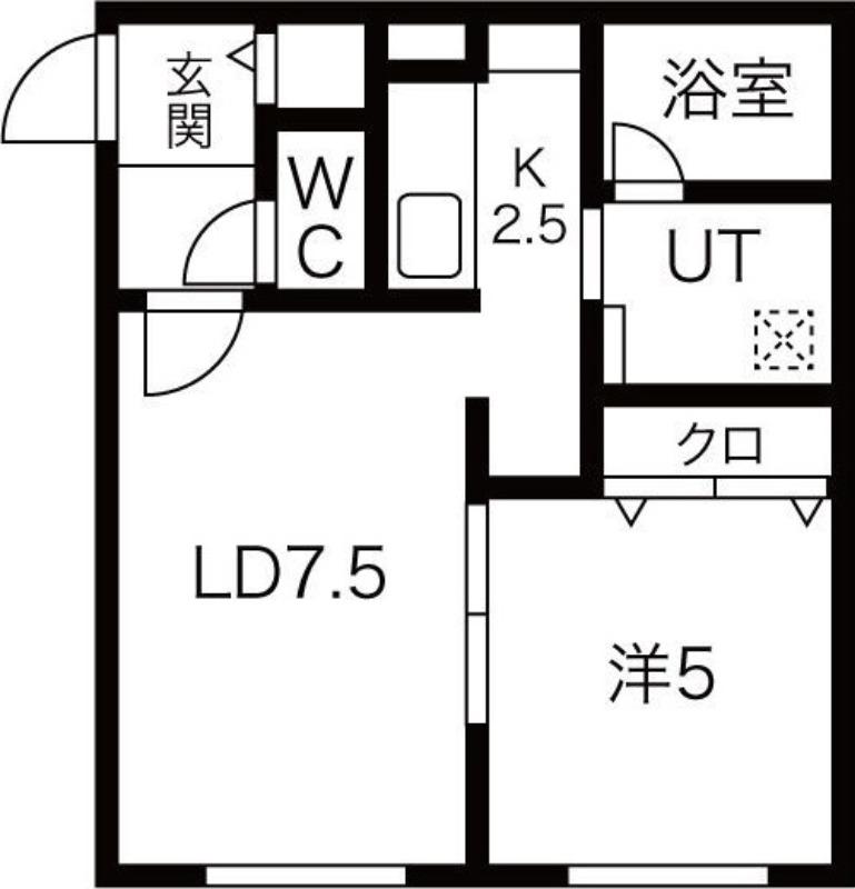 MODERNON9(1LDK/2階)の間取り写真