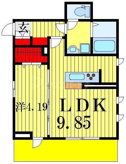 フローラ(1LDK/1階)の間取り写真