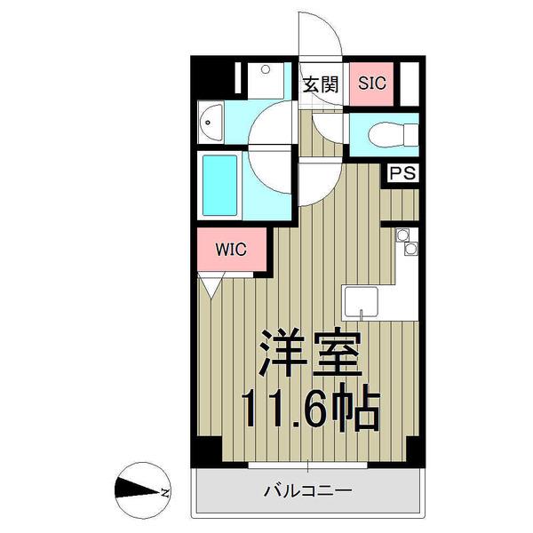 エミグランド湘南(ワンルーム/4階)の間取り写真