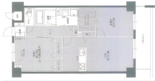 UEHONMACHI HILLS SK(2LDK/6階)の間取り写真