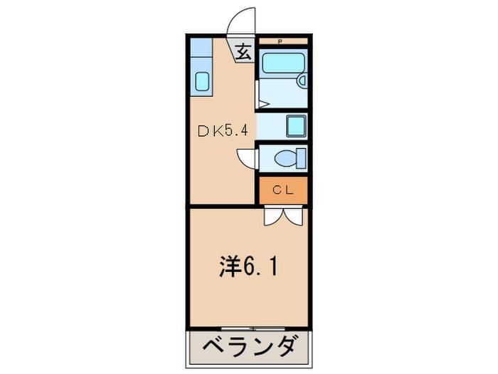 ビレッジA(1DK/2階)の間取り写真