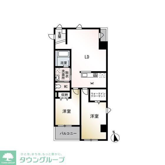 ル・リアン湘南(2LDK/2階)の間取り写真