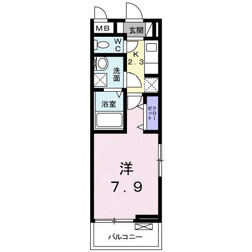 グレイス(1K/2階)の間取り写真