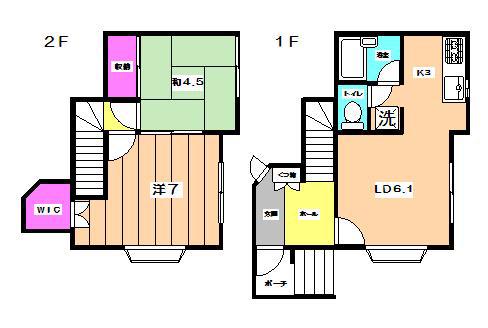 クレッセント(2LDK/1階)の間取り写真