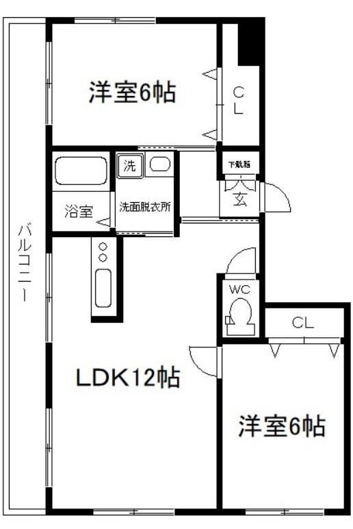 YKビル関口(2LDK/3階)の間取り写真