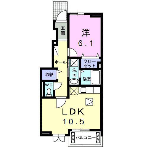 ステラ ヴィラ(1LDK/1階)の間取り写真