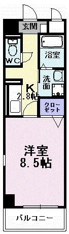 アーバンツァ(1K/3階)の間取り写真