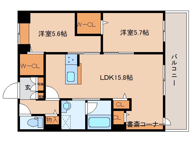 シャーメゾン レアラニ(2LDK/2階)の間取り写真