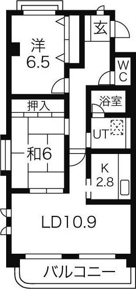 アルス末広(2LDK/2階)の間取り写真