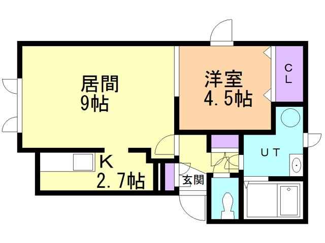 RESIDENCE PINO(1LDK/1階)の間取り写真