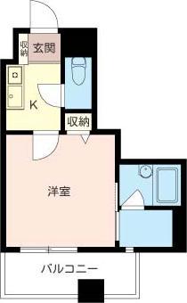 FULL HOUSE NARIHIRA(1K/3階)の間取り写真