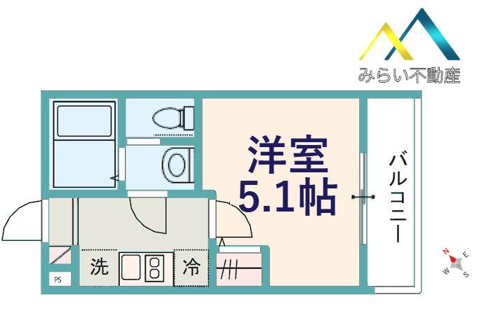 MELDIA保土ヶ谷II(1K/2階)の間取り写真