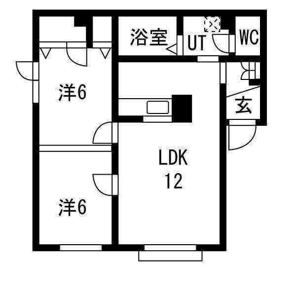 PRIME MAISON行啓通(2LDK/1階)の間取り写真