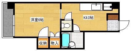 ヴィラ高精(1K/3階)の間取り写真