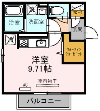 CIEL BLUE MORIYAMA(ワンルーム/2階)の間取り写真