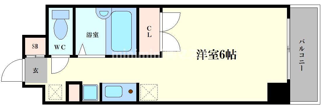 WILLDO九条(1K/5階)の間取り写真