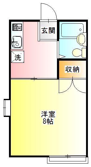 ALBA小田原(1K/2階)の間取り写真