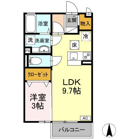 サンクレア I II IIII(1LDK/1階)の間取り写真