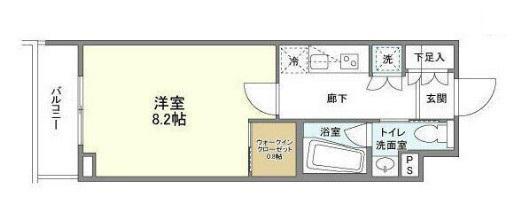 コンフォリア桜上水(1K/2階)の間取り写真