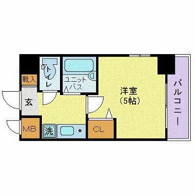 サンテミリオン目黒東山(1K/12階)の間取り写真